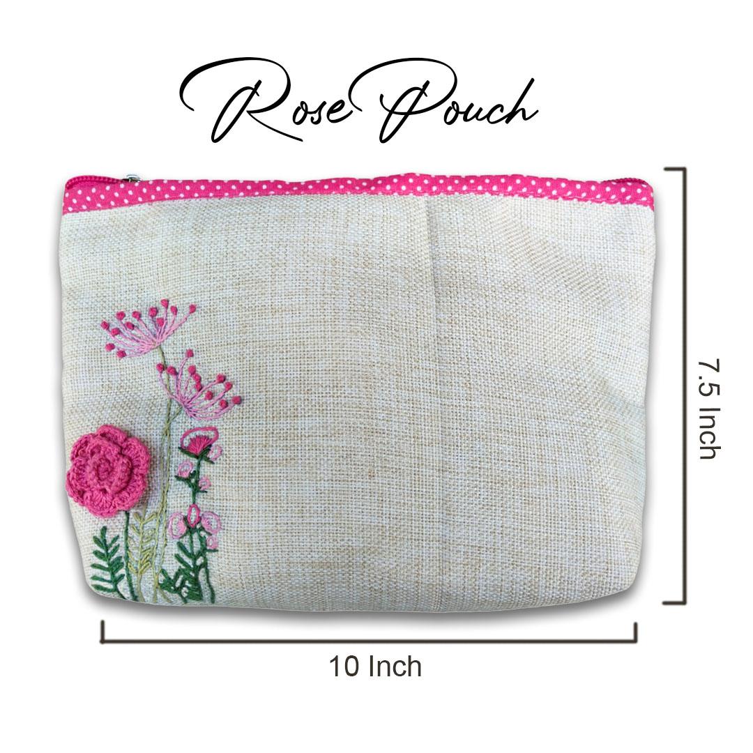 Crochet Embroidered Pouch