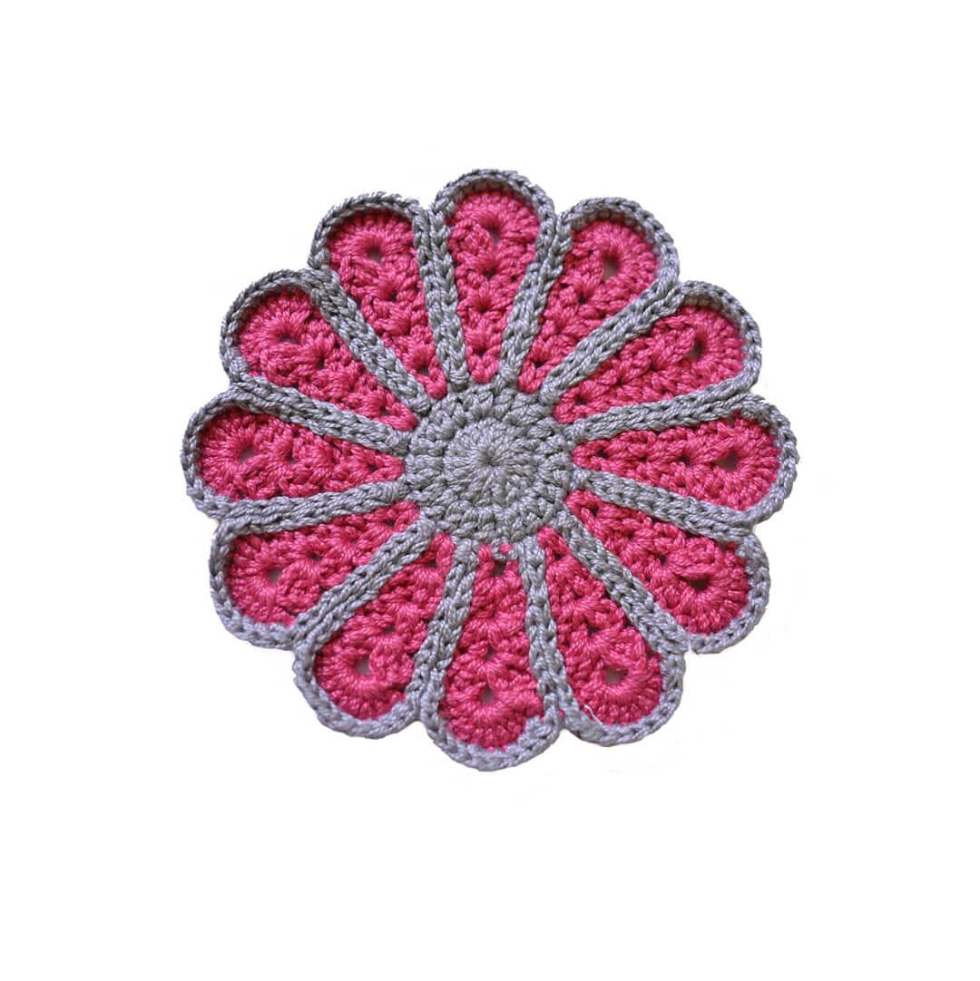Crochet Flower Tea Coaster | Happy Threads
