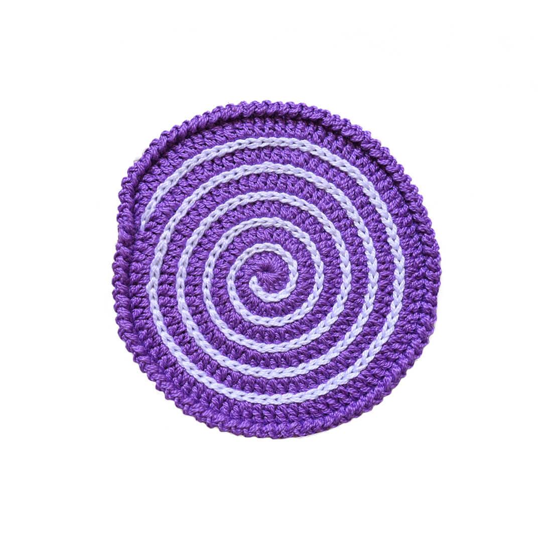 Crochet Spiral Tea Coaster | Happy Threads