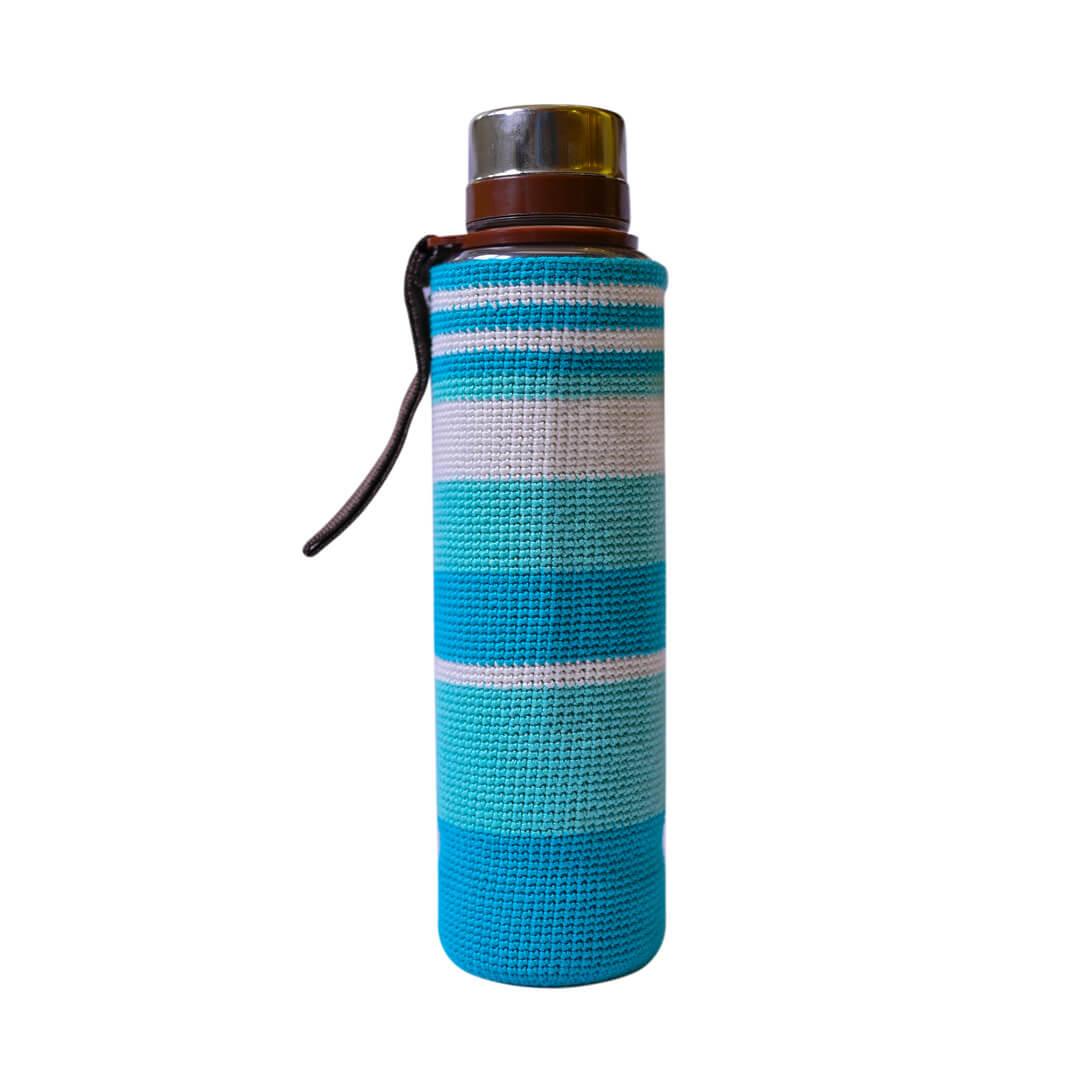 Crochet Blue Bottle Pouch