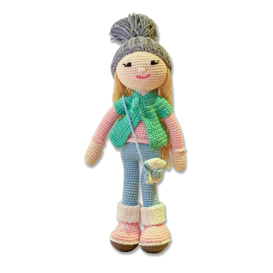 Molly, a crochet doll